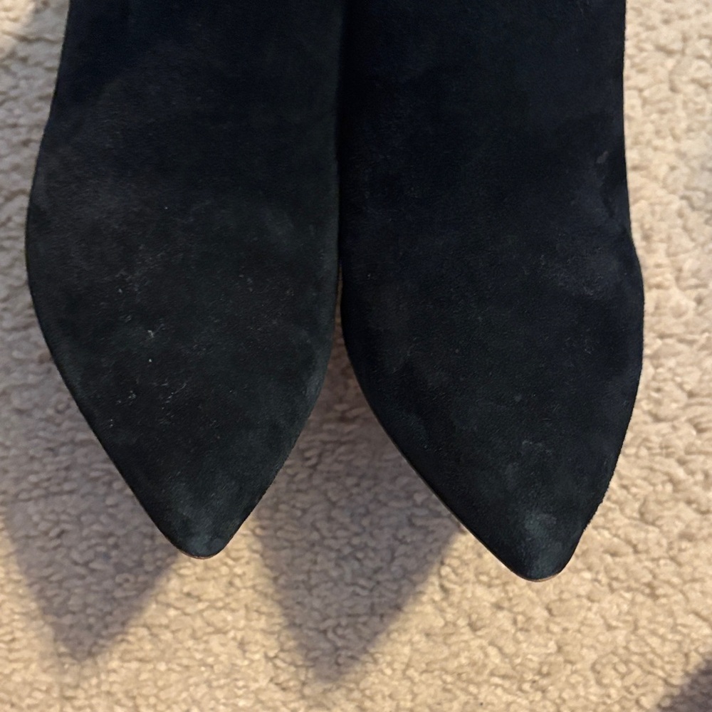 Kate Spade Black Heeled Boots with Gold Accent - Picture 3 of 5